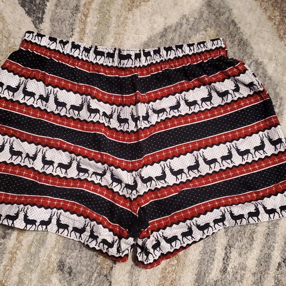 Mens American Eagle holiday Reindeer Print Flannel Boxers Size L